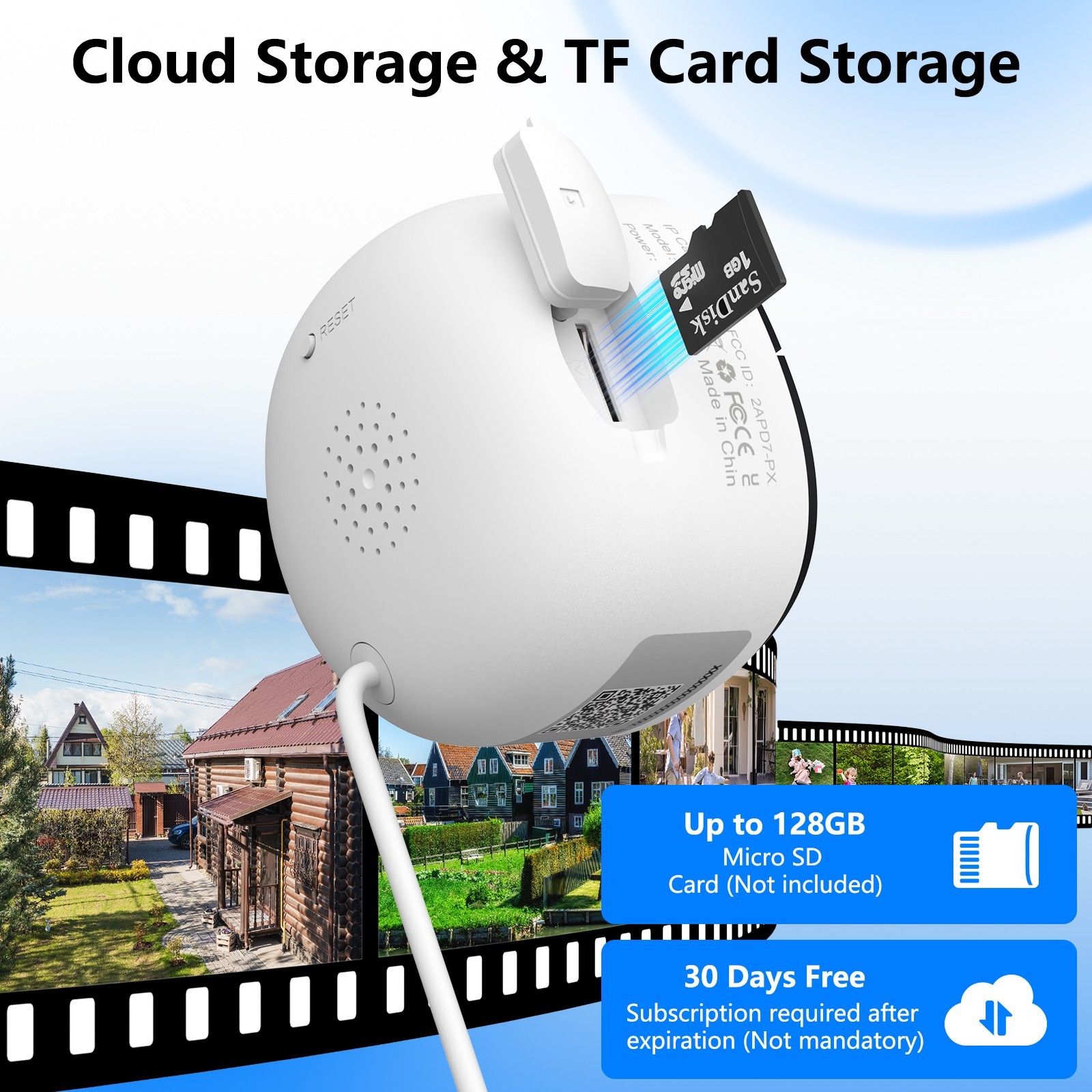 Wansview 3MP 2K Window Camera, 2.4Ghz Wifi Indoor Cameras for Home Security NEW