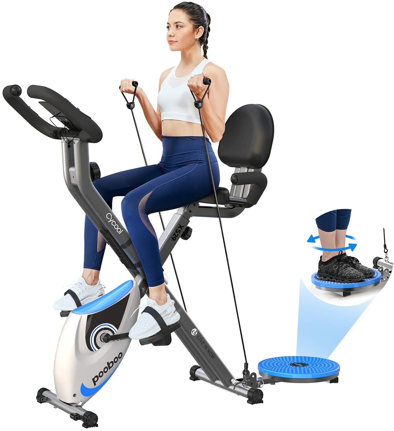 Pooboo Indoor Exercise Bike Stationary Cycling Bicycle Cardio Fitness Workout