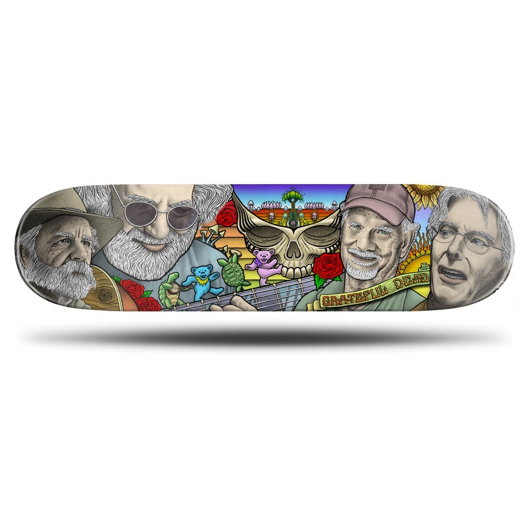 Grateful Dead Pencil Drawn Skateboard Art Deck - Limited edition