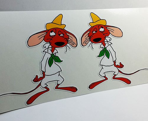 Slowpoke Rodriguez x 2 Vintage Style DECAL, Vinyl STICKER, rat rod, racing, 4"
