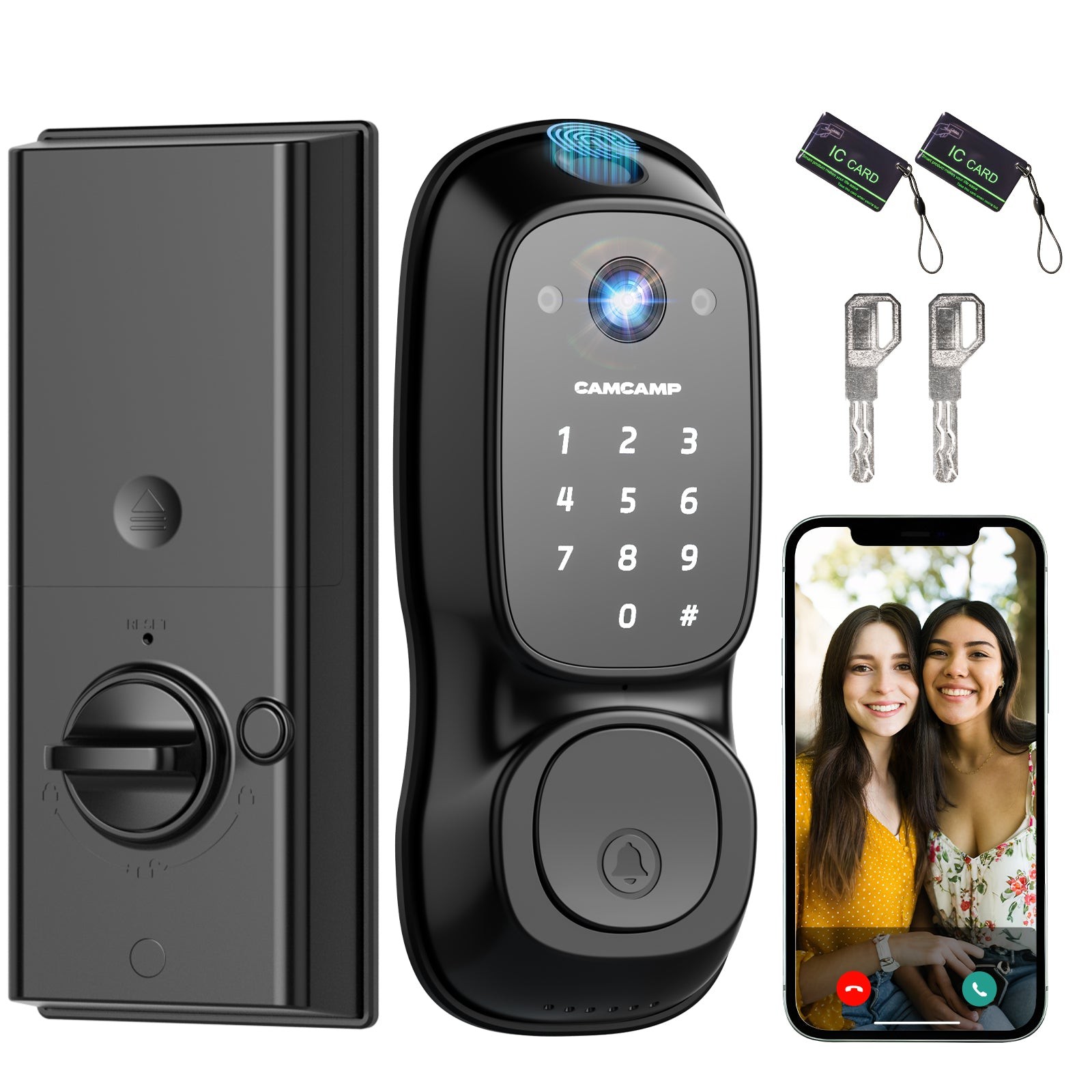 Security Smart Lock with Camera & Video Doorbell Fingerprint Door Lock Live View