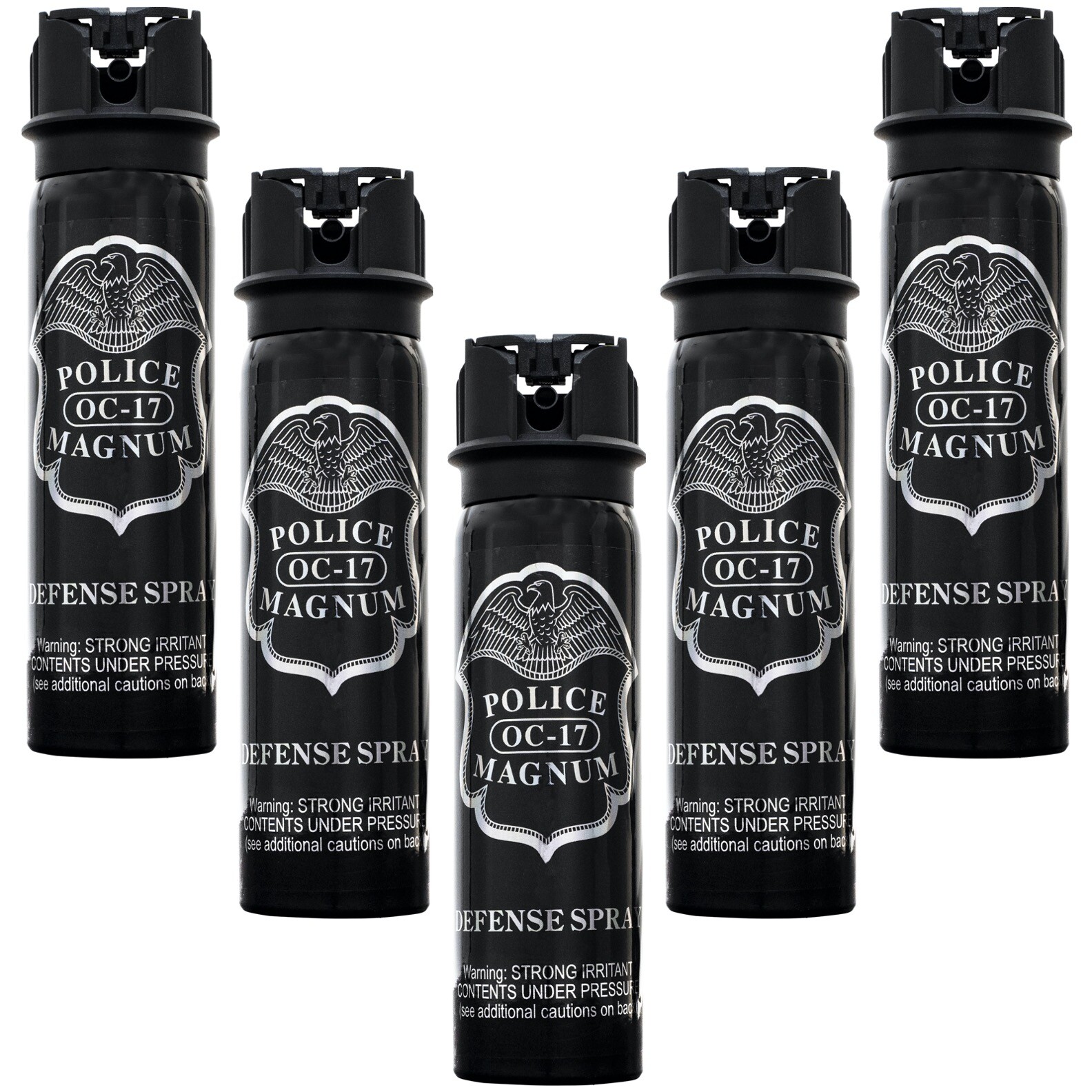 5 POLICE MAGNUM Pepper Spray Self Defense 4oz Flip Top Fogger Safety Protection