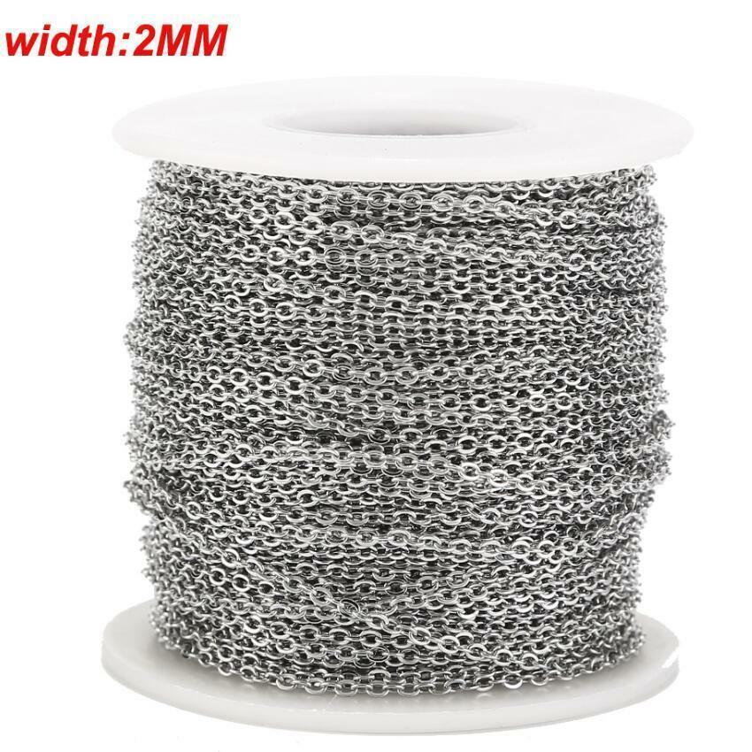 50meters/Roll Stainless Steel Link Chain Cable Jewelry Making Findings Diy
