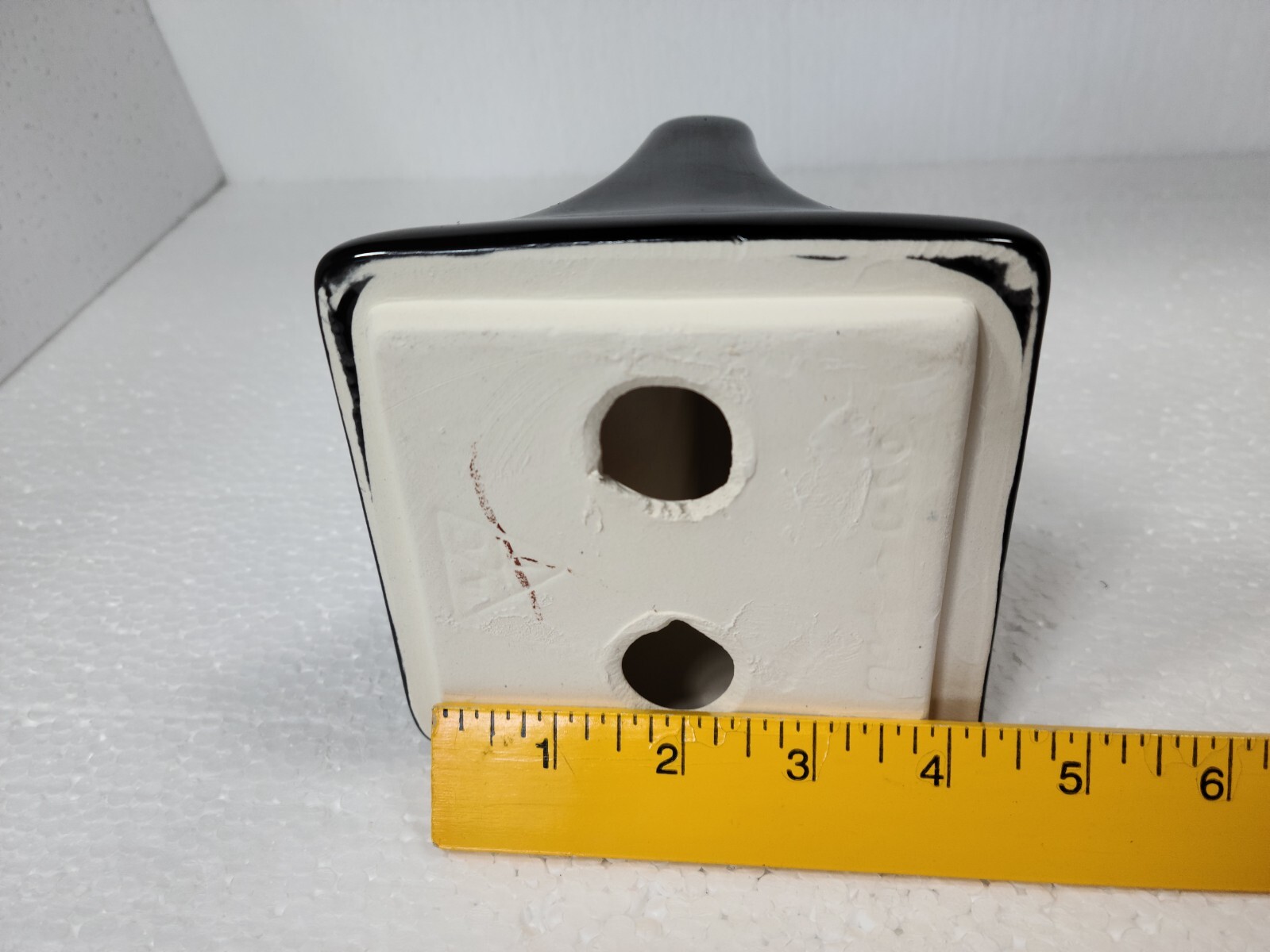 Vintage Black Ceramic Tile Toothbrush Holder Tumbler Cup Tray Mid Century Modern