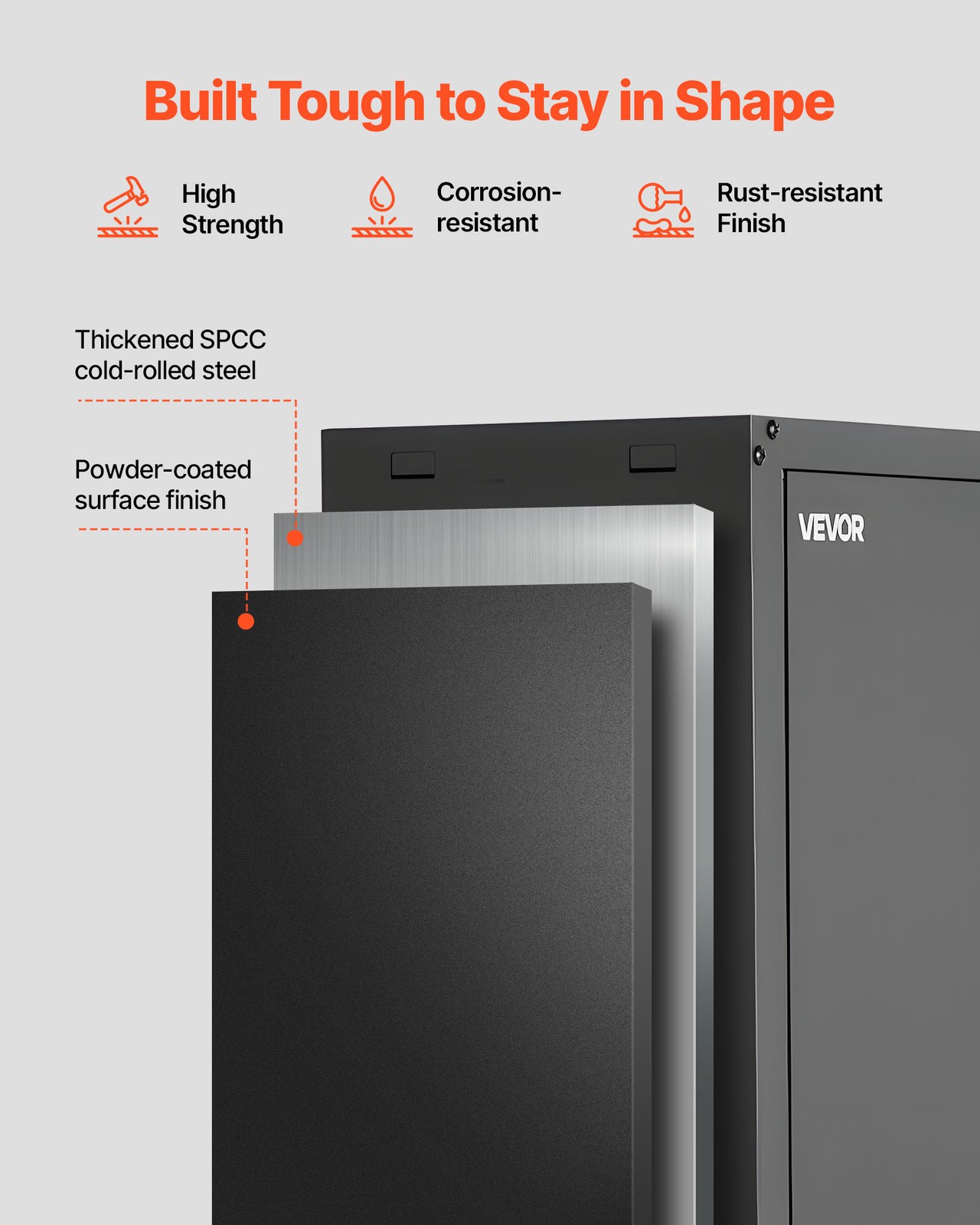 VEVOR Metal Wall Cabinet 30 inch Wall Mounted Cabinet with Adjustable Shelf