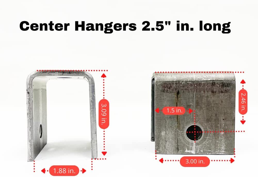 HD Greaseable 3500 lb Tandem Trailer Suspension Kit Leaf Springs, Hanger, Ubolt