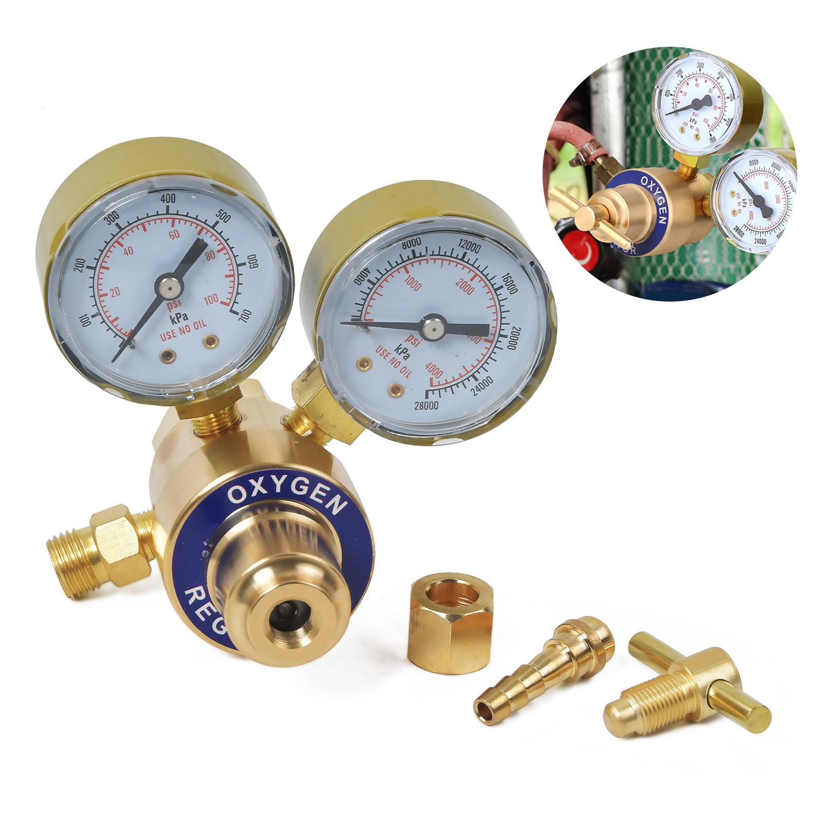 Oxygen Gas Welding Welder Regulator Pressure Gauge Victor Style Cutting-CGA540