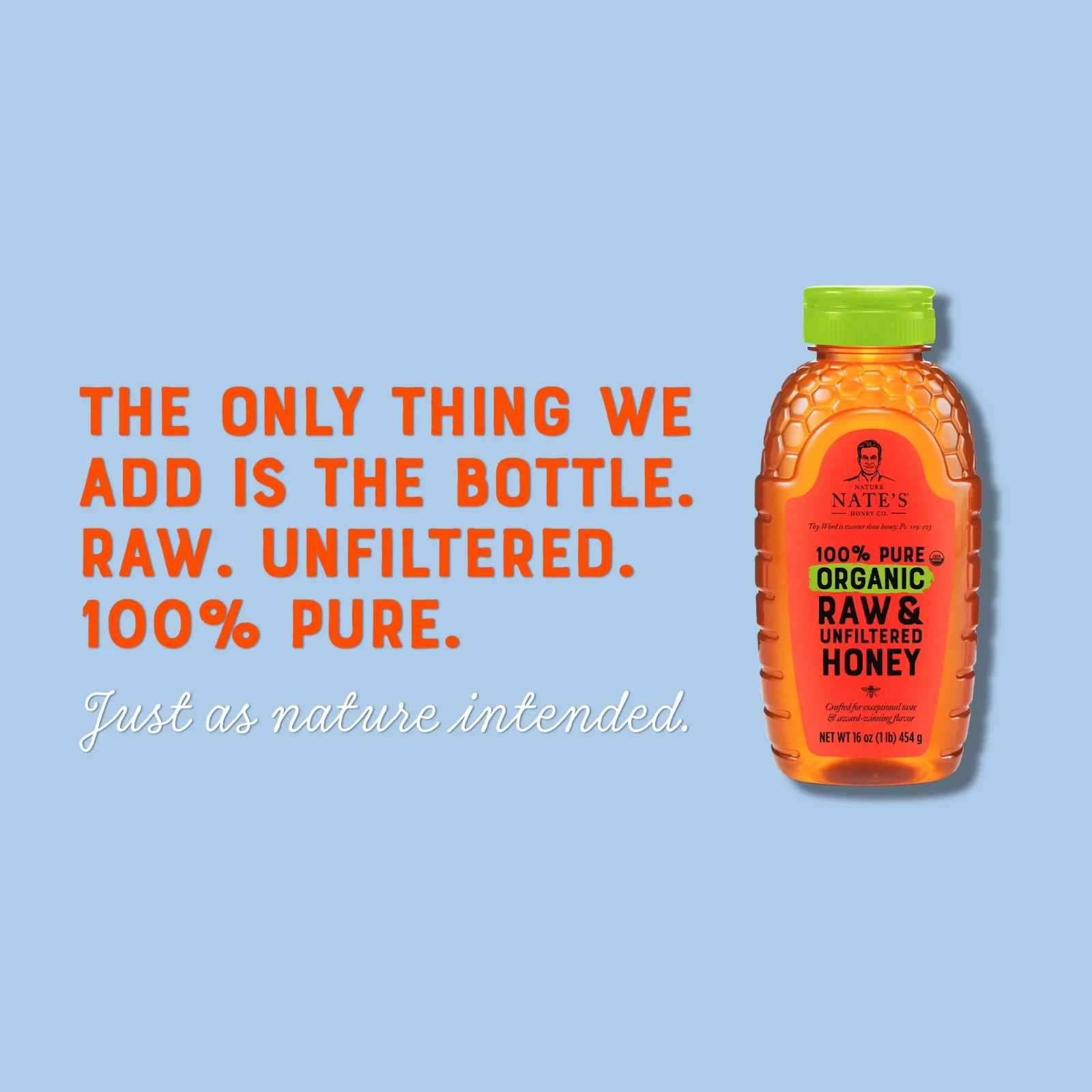 Nature Nate's 100% Pure Organic, Raw & Unfiltered Honey, 16 oz (2 Pack)