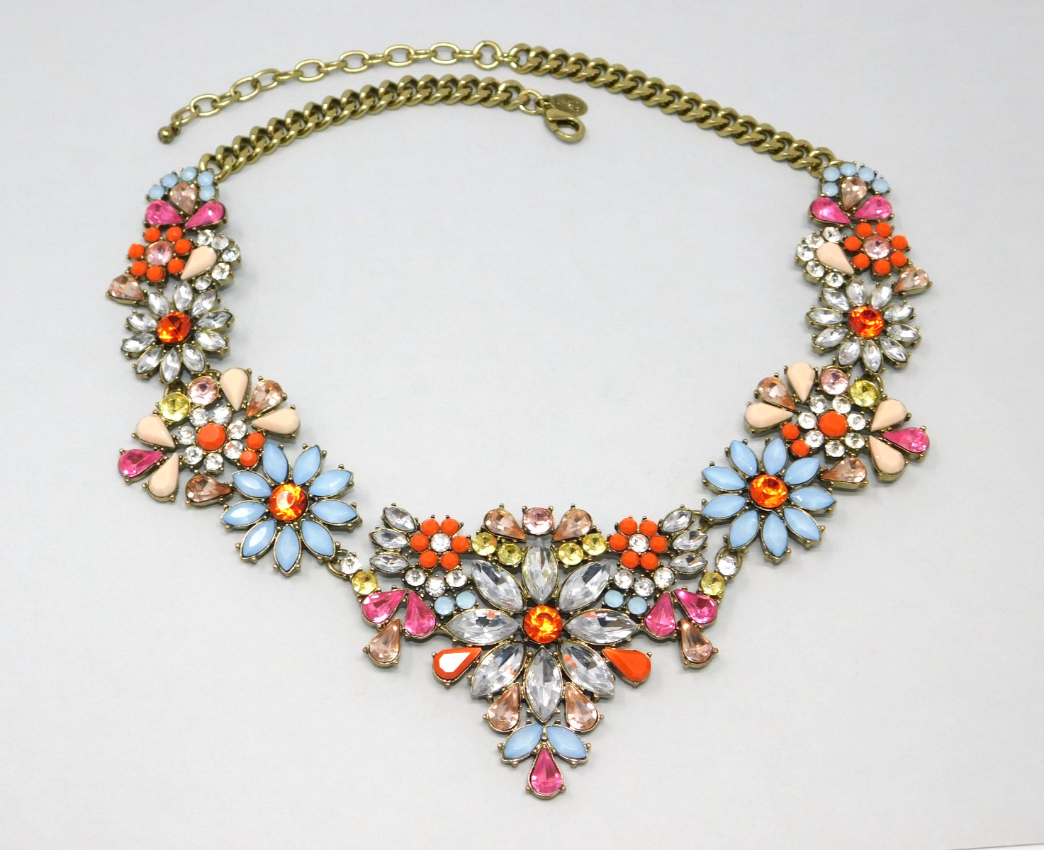 Vintage JOAN RIVERS Rhinestone Big Blossom Floral Bib Statement Necklace