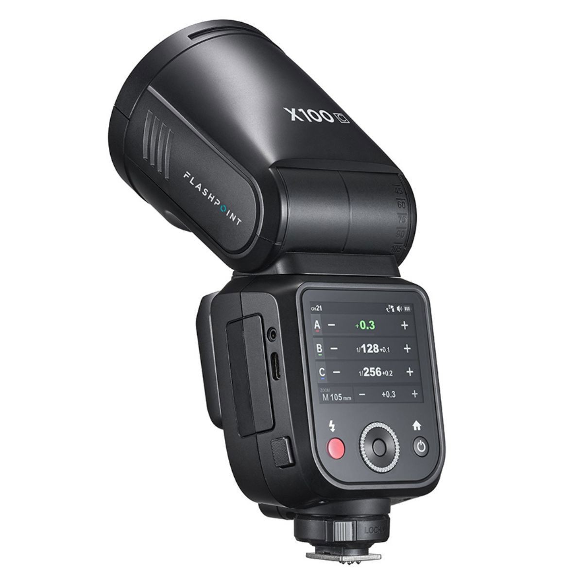 Flashpoint X100 TTL R2 On Camera Li-on Round Head Flash For Canon, Godox V100 C