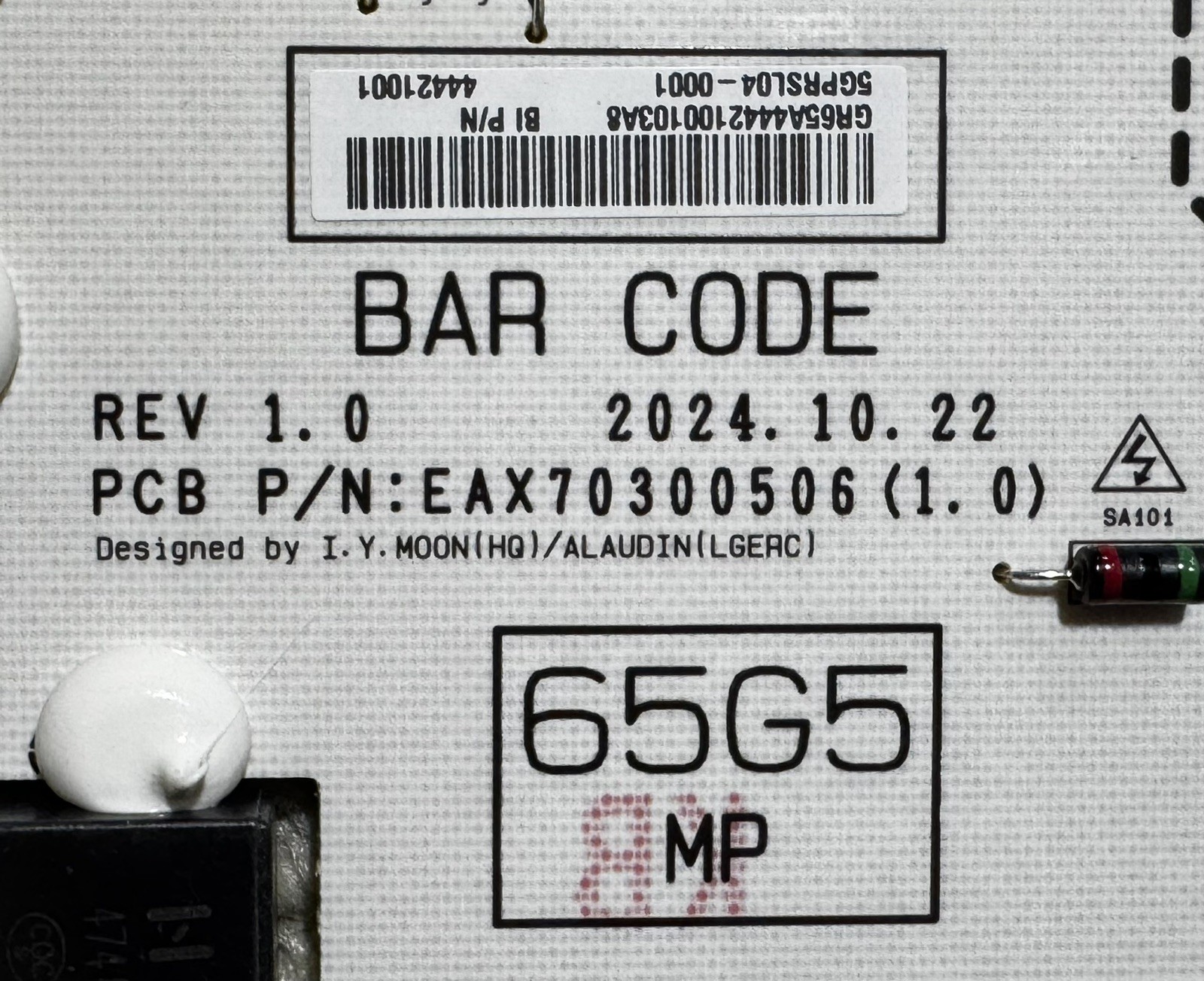 LG, G5, 65” power supply board tv