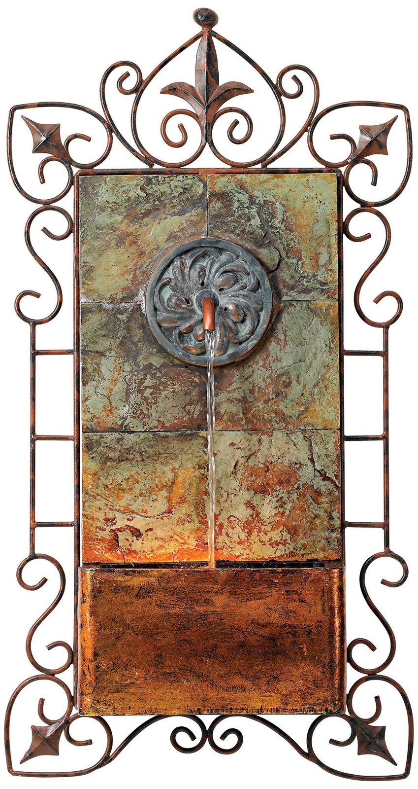 Ibizi Rustic Outdoor Wall Water Fountain with LED Light 33-Inch