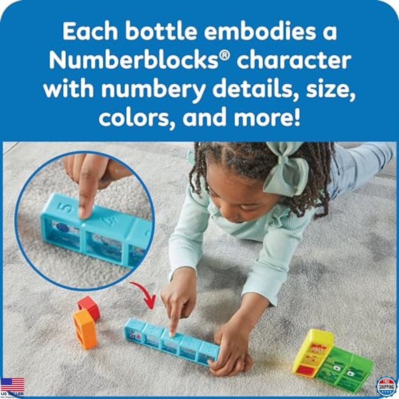 hand2mind Numberblocks One to Five Sensory Bottles, Counting Fidget Toys 5 Pack