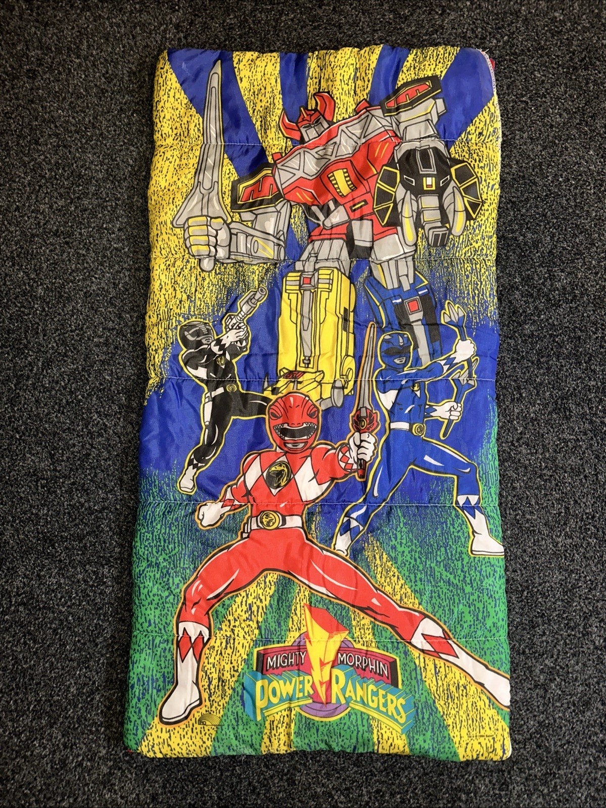Vintage 1994 Mighty Morphin Power Rangers Sleeping Bag 30" x 57"