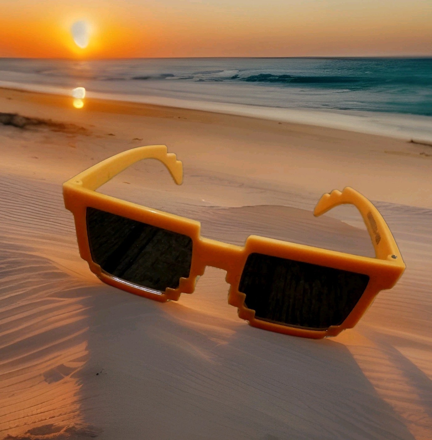 Mindcraft Square Pixel Orange Fashion Kids Adults Gift Toys Sunglasses 49