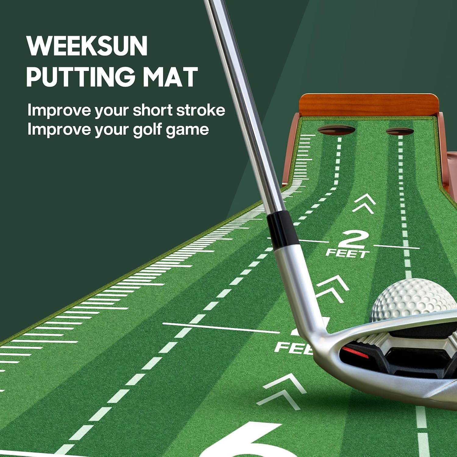 Putting Matt for Indoors, Putting Green, Golf Putting Mat with Ball Return,