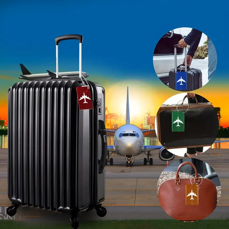 5pc Aluminium Luggage Tags Suitcase Label Name Address ID Bag Baggage Tag Travel