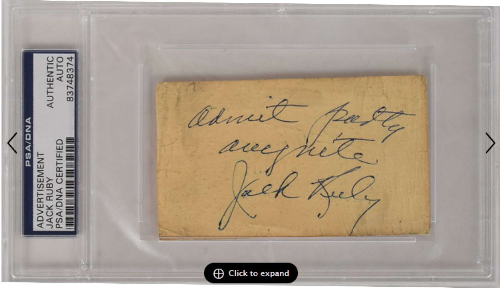 Jack Ruby's business card for Carousel Club - Perfect Replica. $5 ea.