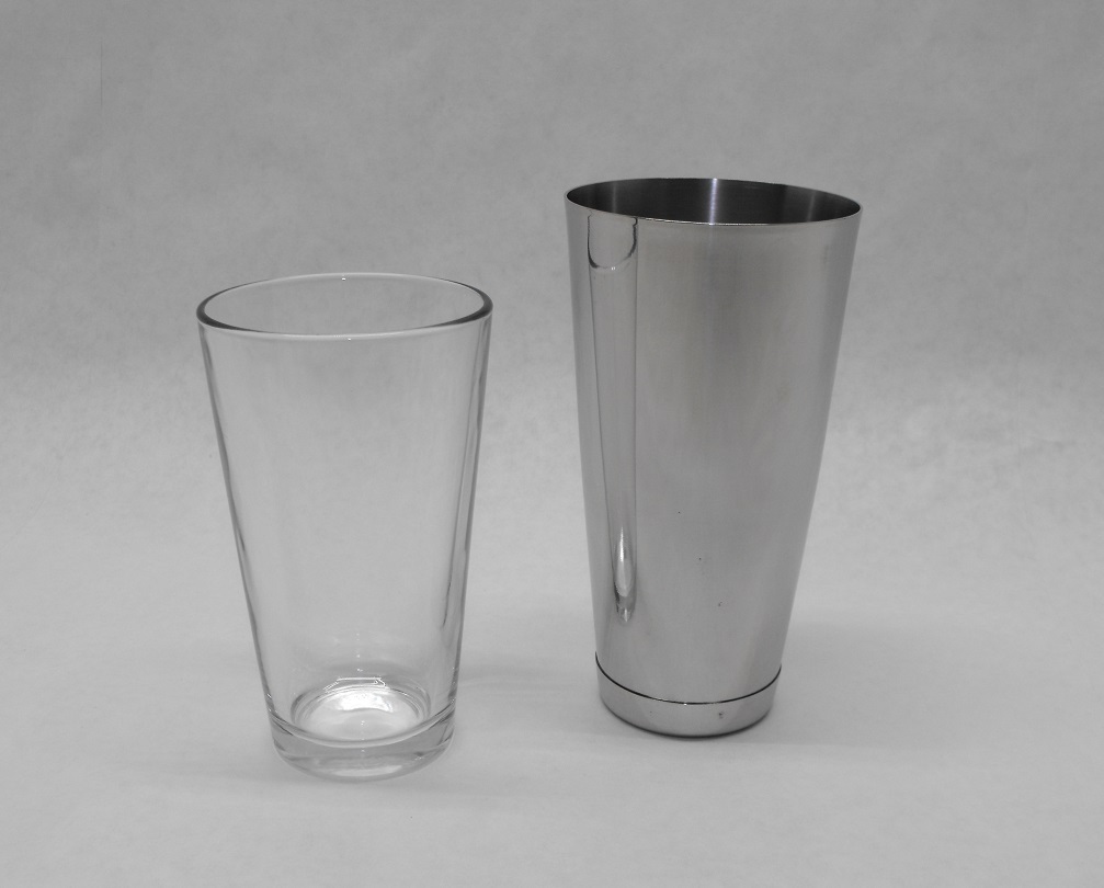 6 pc BOSTON SHAKER SET Teardrop Spoon Strainer Measuring Glass Muddler Bar Kit