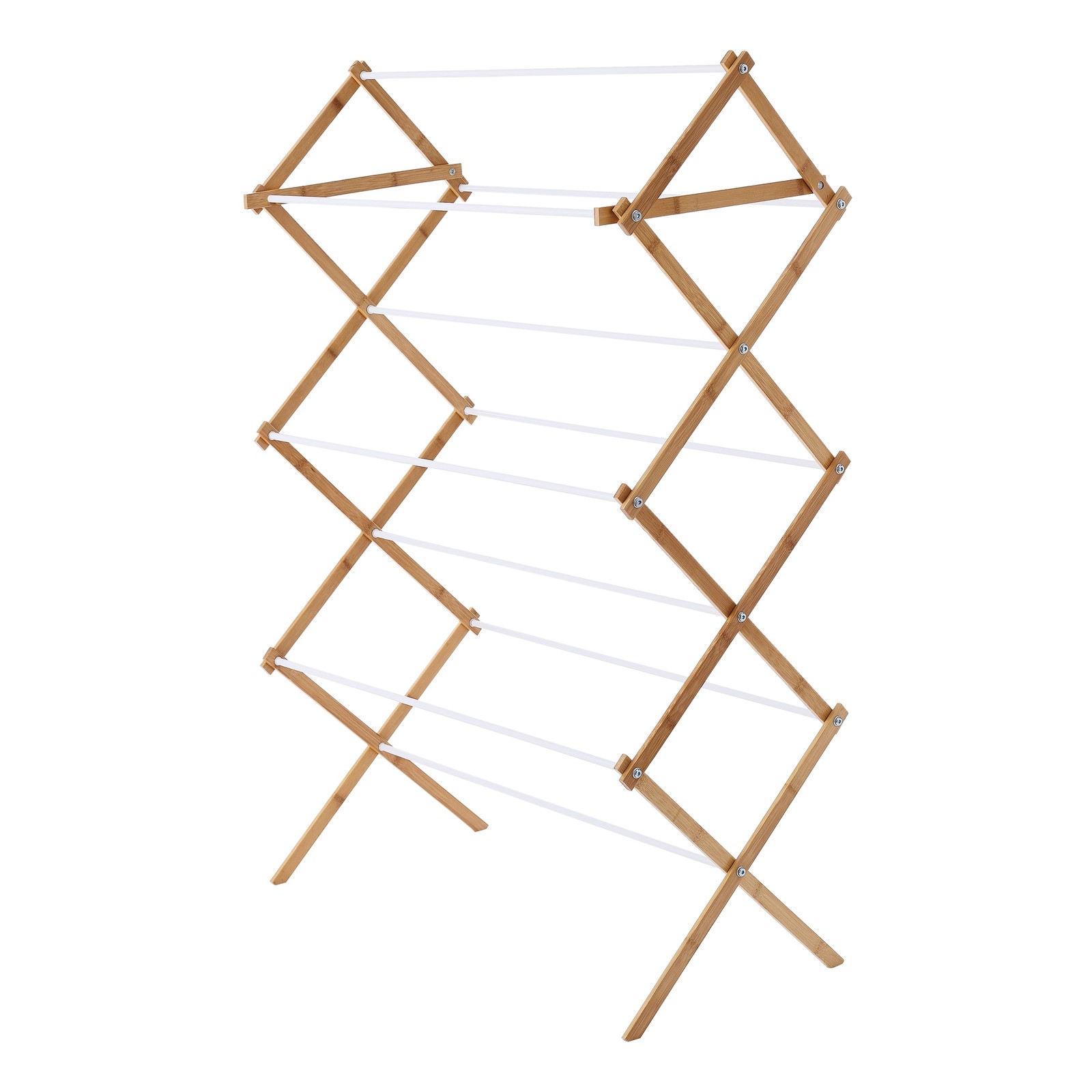 Mainstass Space-Saving Collapsible Bamboo Laundry Clothes Drying Rack