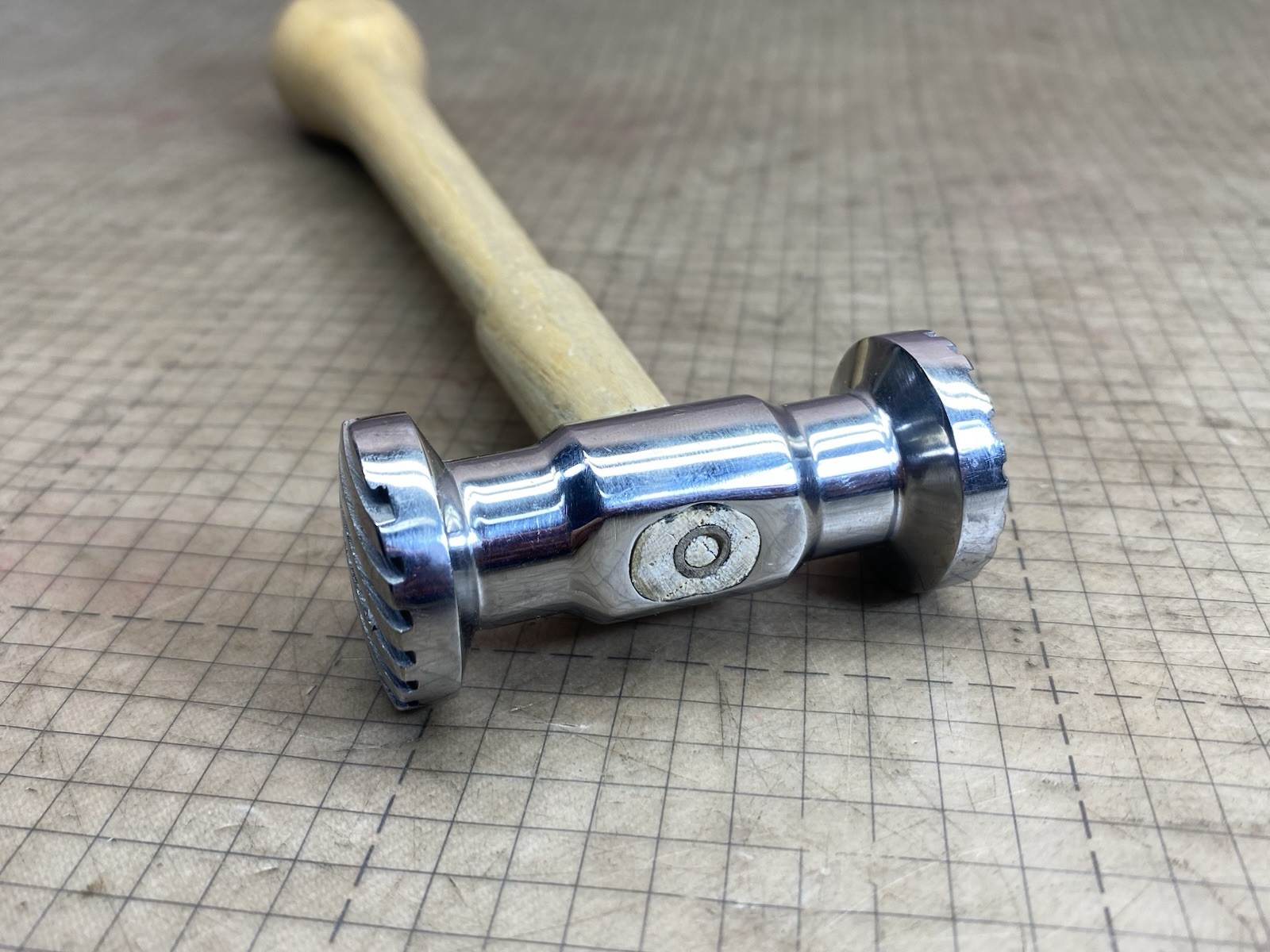 8 oz. Jewelry Making Texture Hammer with Grooves Jewelers Silversmith Tool