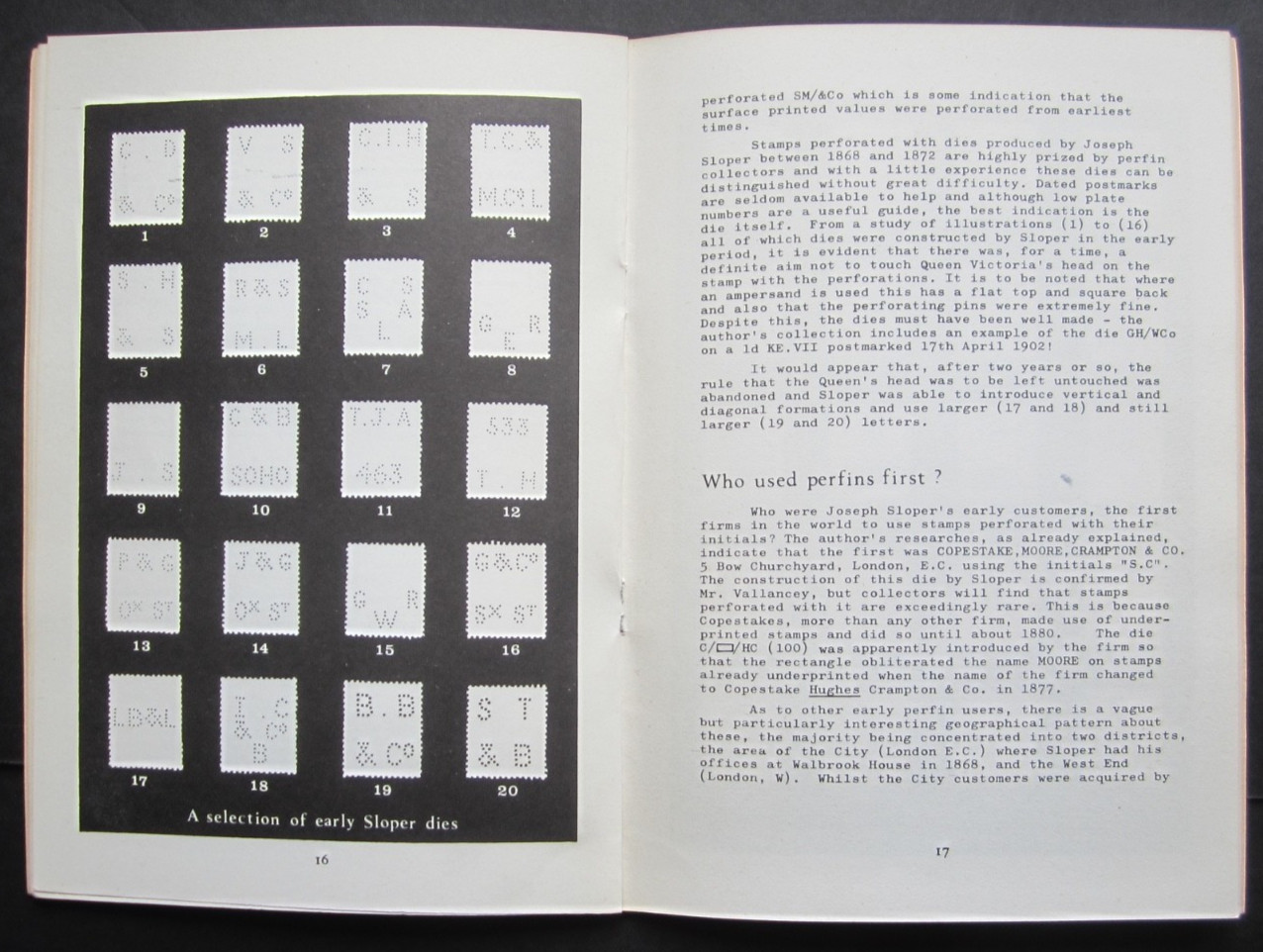 The handbook of British perfins, By John S. Nelson. Stamp reference guide 1967.