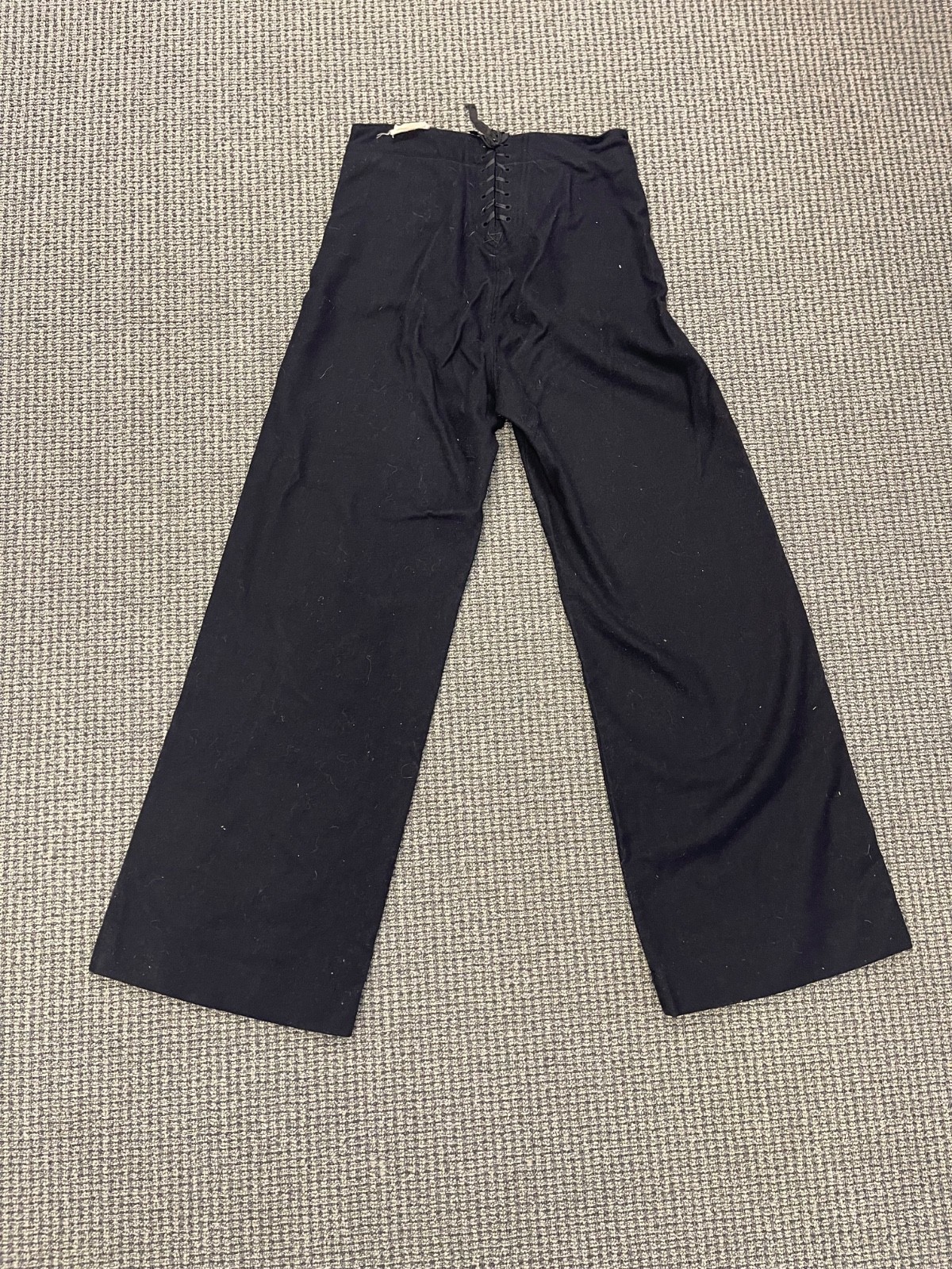 US Navy Sailor 1940s Wool Pants Naval Clothing Factory Trousers Black Buttoned