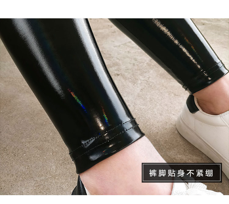 Women Strethcy Shiny Wet LOOK Vinyl Leggings Trouser PU Leather Pants Bottoms