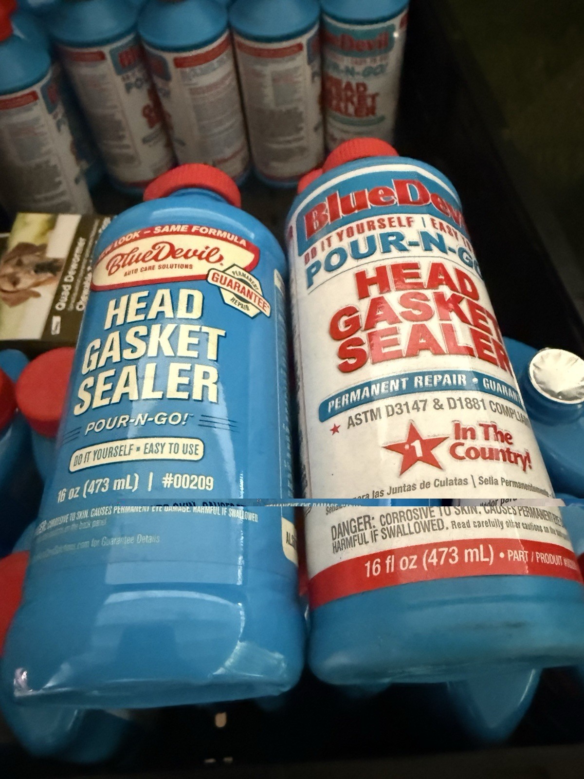 2 X 16oz Bottles - BlueDevil Head Gasket Sealer  Pour-N-Go - FREE SHIP