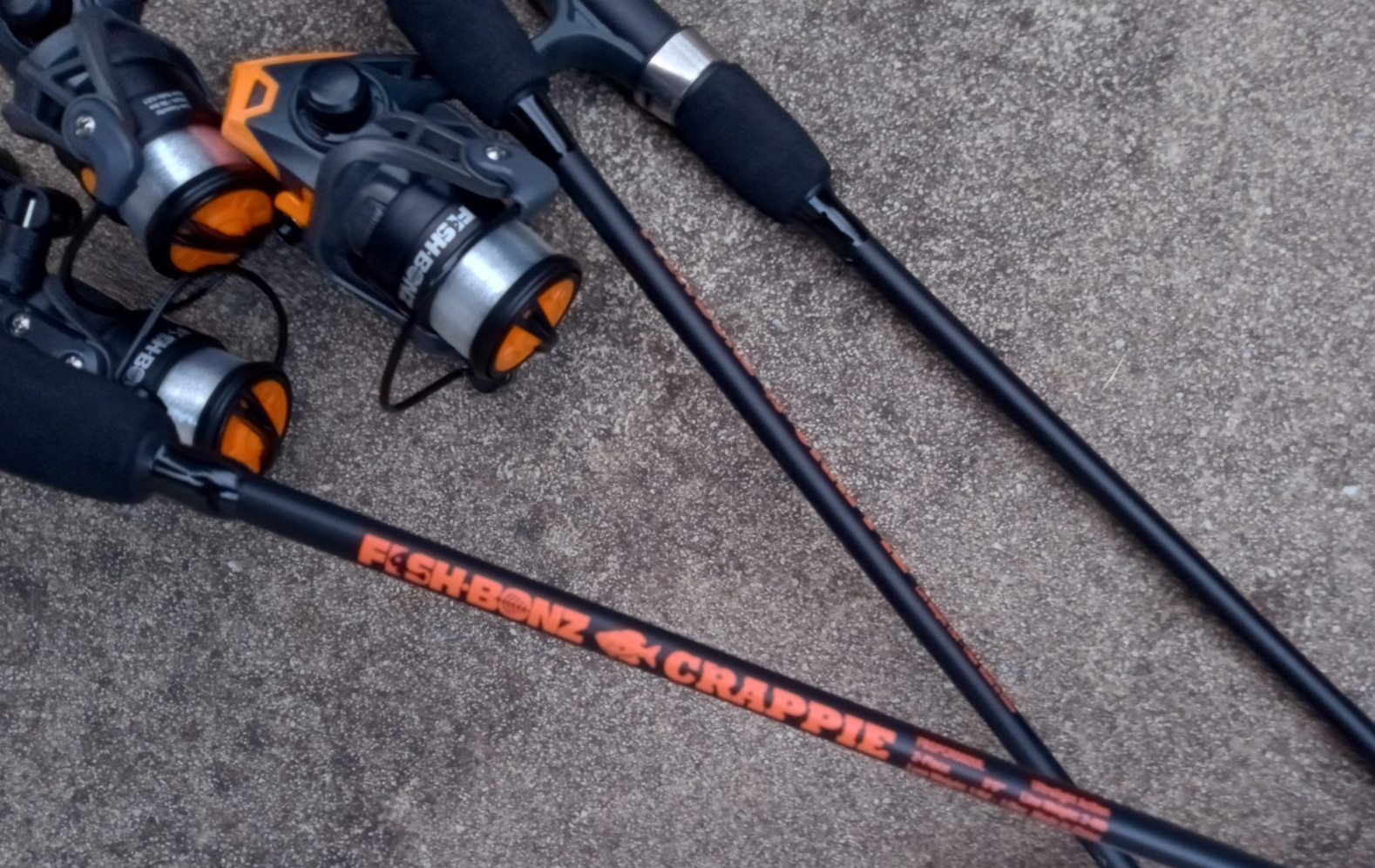 lot of 3 Fish Bonz Crappie 7-foot rod & spinning Reel combo 2-piece light