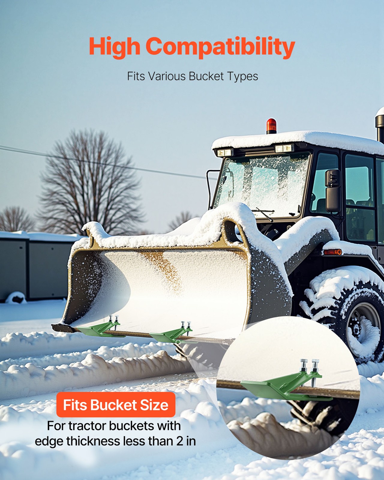 Tractor Bucket Protector 2PCS Heavy Duty Bucket Edge Protectors (Green)