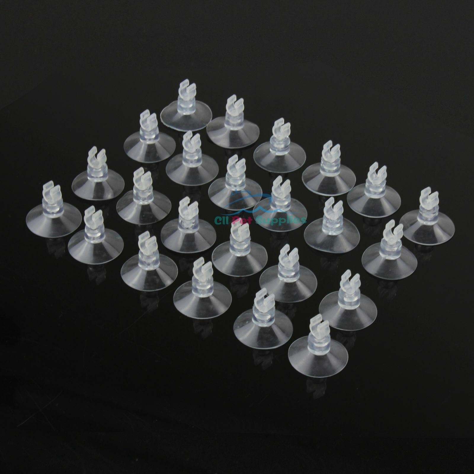 AQUANEAT Aquarium Airline Tubing Suction Cups, with Clips 1/4" Dia, 24pcs