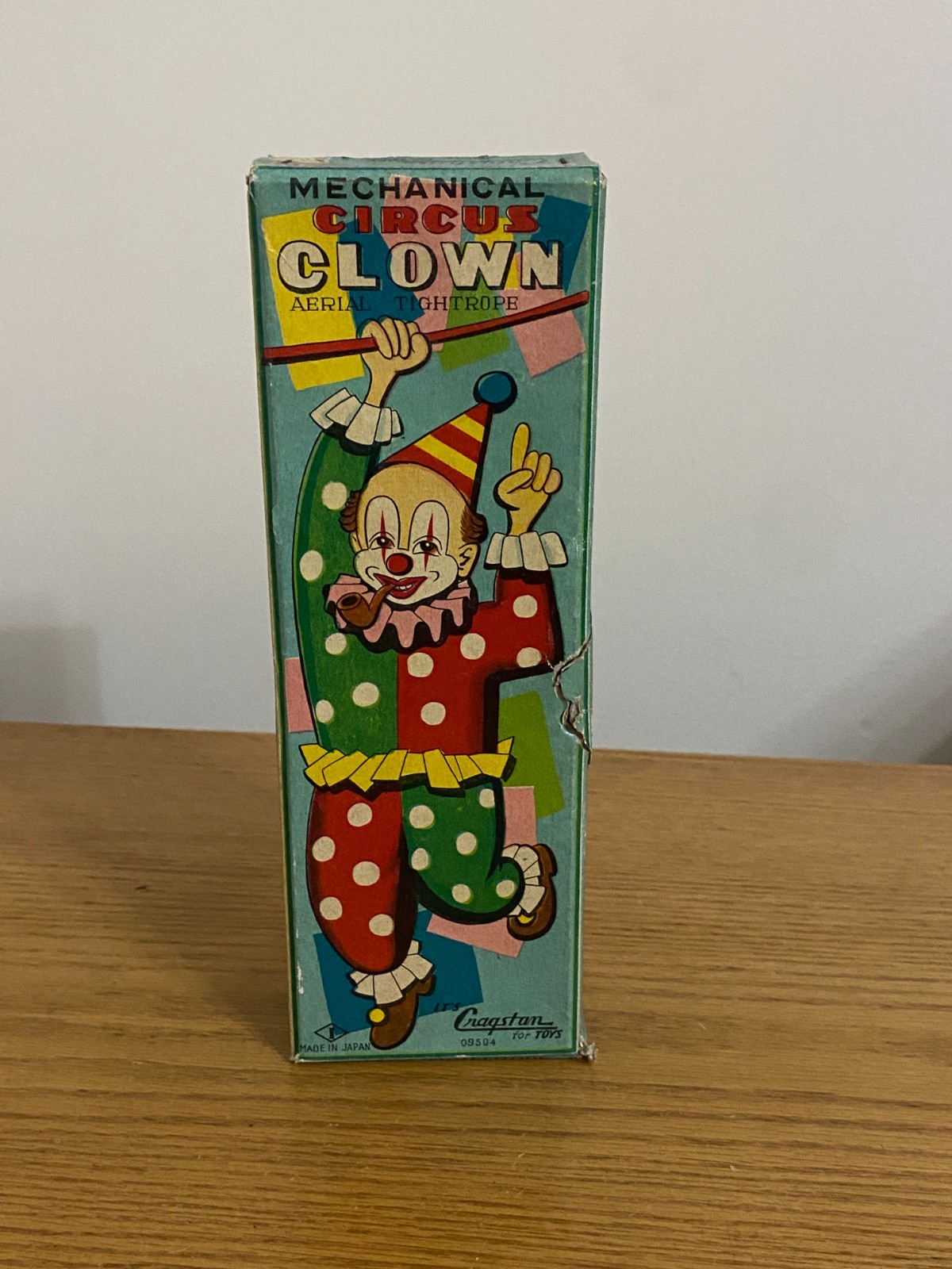 Cragstan Clown Tightrope Climbing Wind-up Toy & Box Works ZA-15