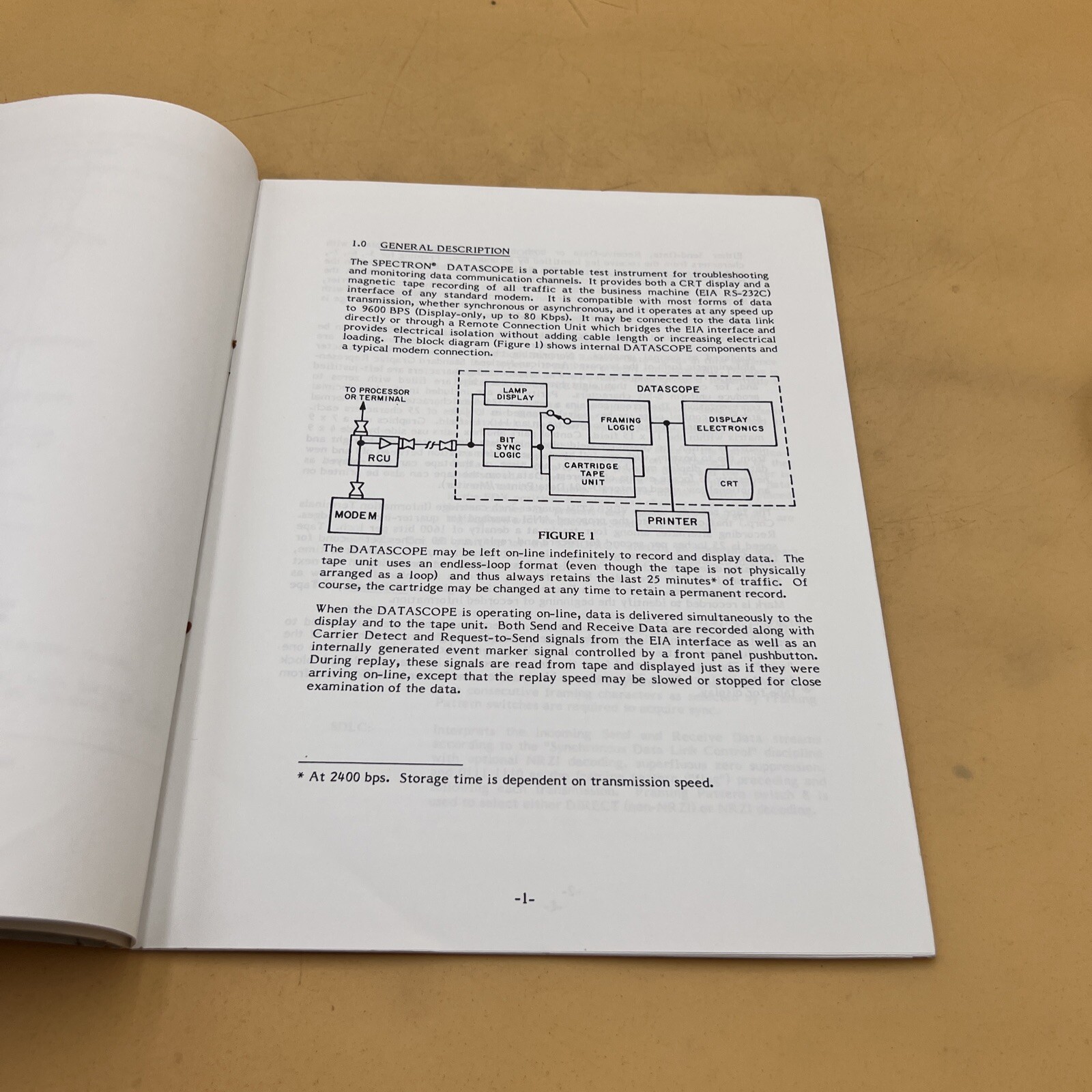 Spectron Datascope Model D-601C Maintenance Instruction Manual Guide, Original