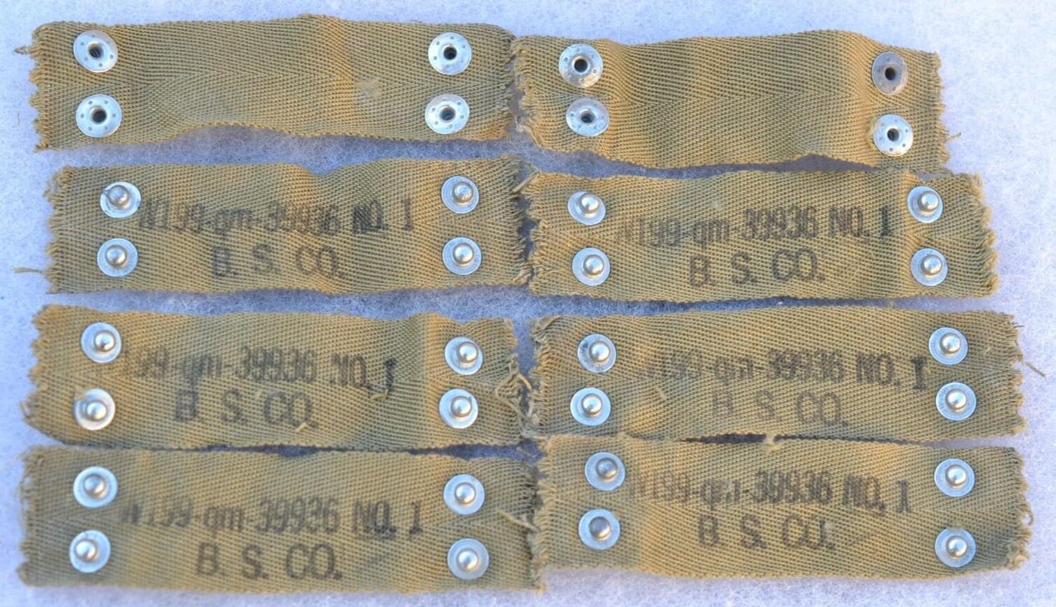 US ARMY M-1 HELMET LINER NAPE STRAP RARE MAKER B.S. CO. MAKER STAMP
