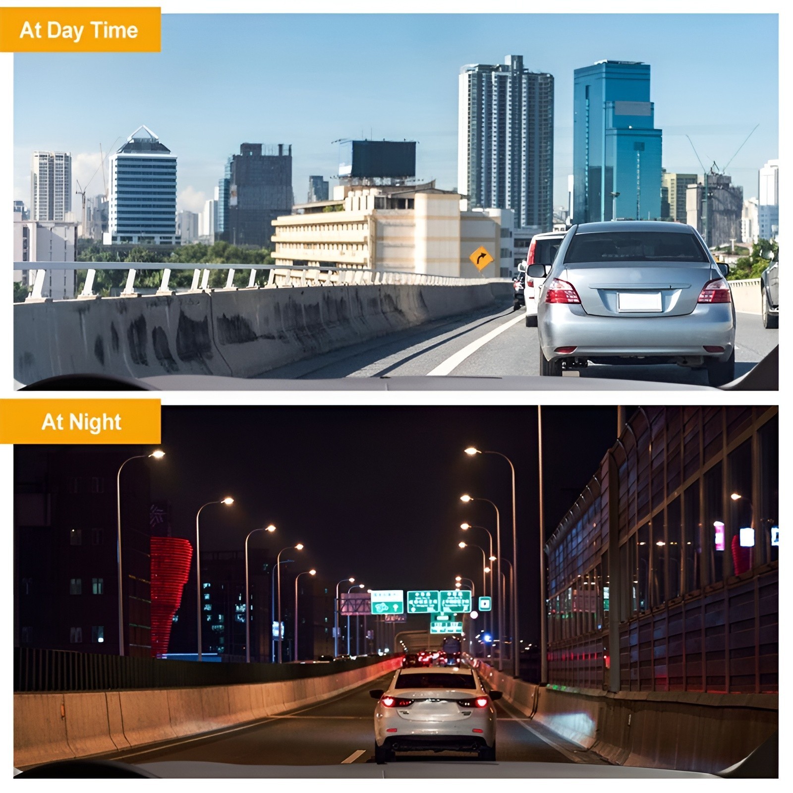 3 Lens Dash Cam Front Cabin Rear 1080P Night Vision, Parking Monitor, G-Sensor