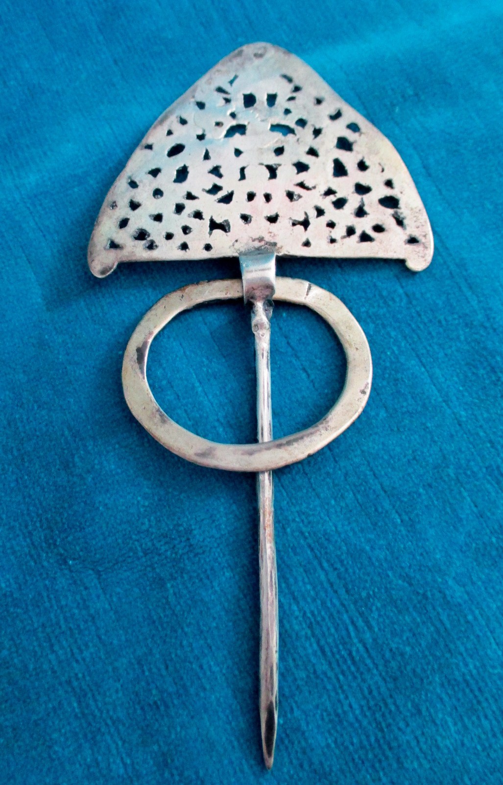 RARE ANTIQUE TRIBAL OLD SILVER HAIR ORNAMENT INDIA ~ 39 grams