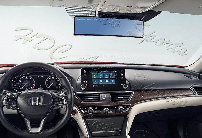 Universal Broadway 270MM Wide Convex Interior Clip On Rear View Blue Tint Mirror