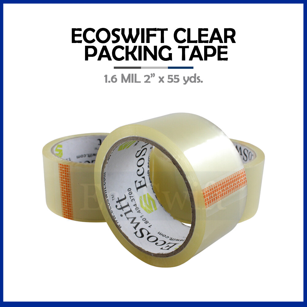 1 ROLL EcoSwift Carton Sealing Packaging Packing Tape 1.6mil 2" x 55 yard 165 ft