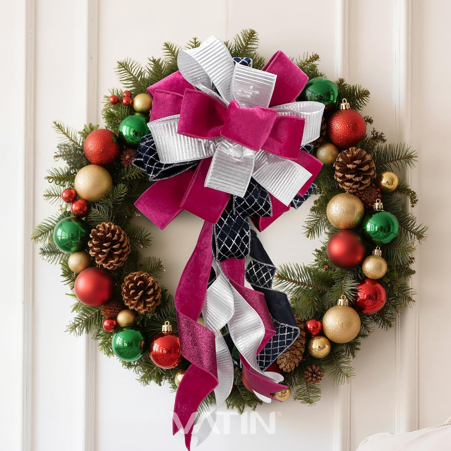 Hot Pink Velvet Ribbon, 2-1/2-Inch X 10 Yards, Ribbons for Crafts, Gift Wrapping