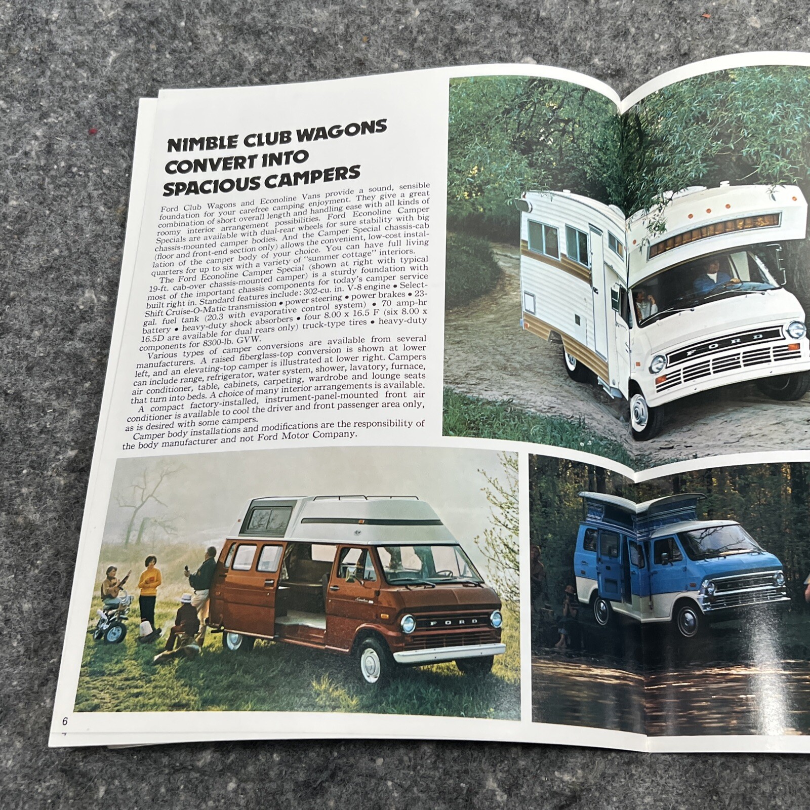 Original 1974 FORD CLUB WAGONS DEALER SALES BROCHURE BOOKLET-8 PAGES