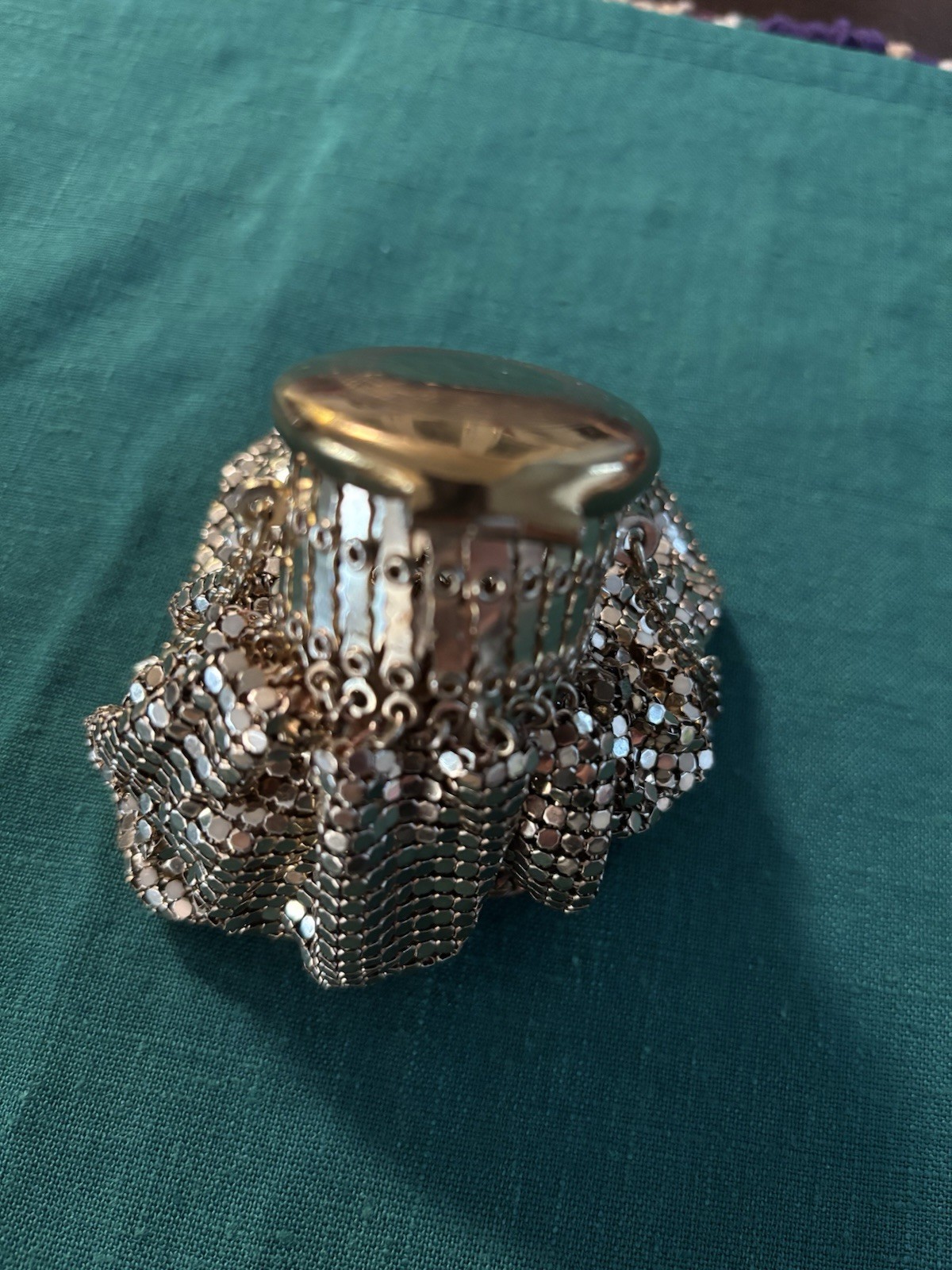 Vintage Whiting & Davis Mesh Purse Flapper Beggar's Bag Expandable Gate Top