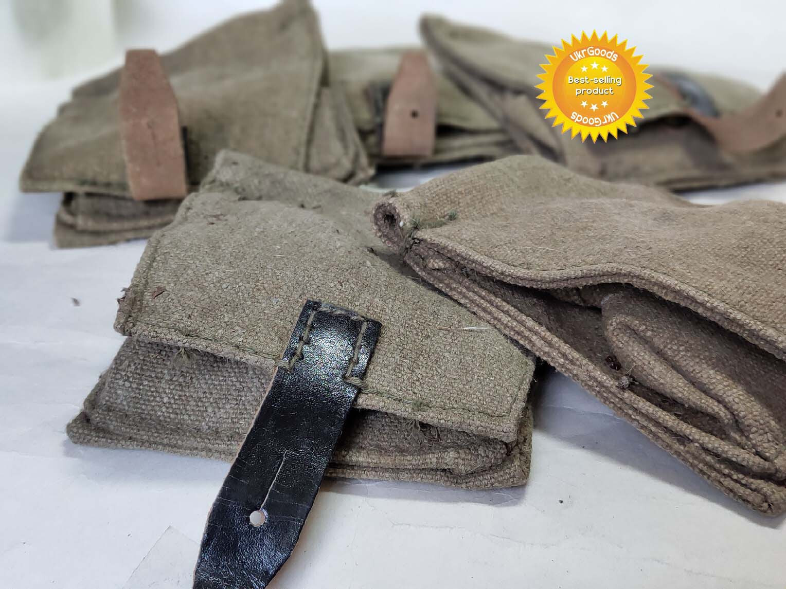 Two grenades pouch Soviet Army WW2 F1/RG42 canvas stamped original