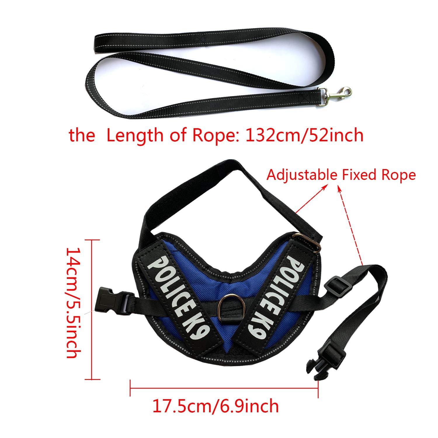 Rabbit Harness with Leash for Bunny Rabbits Cats Small Animals Blue