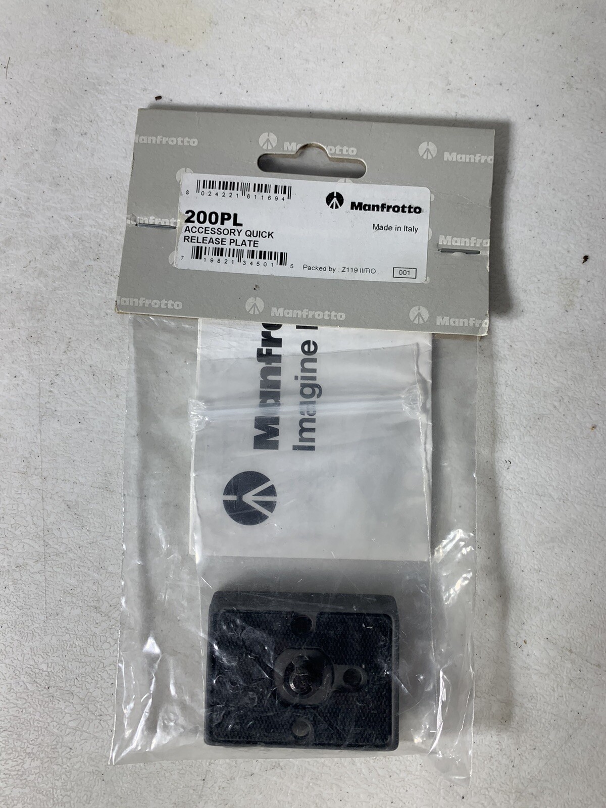 Manfrotto 200PL Accessory Quick Release Plate 719821345015 Sealed  - free ship