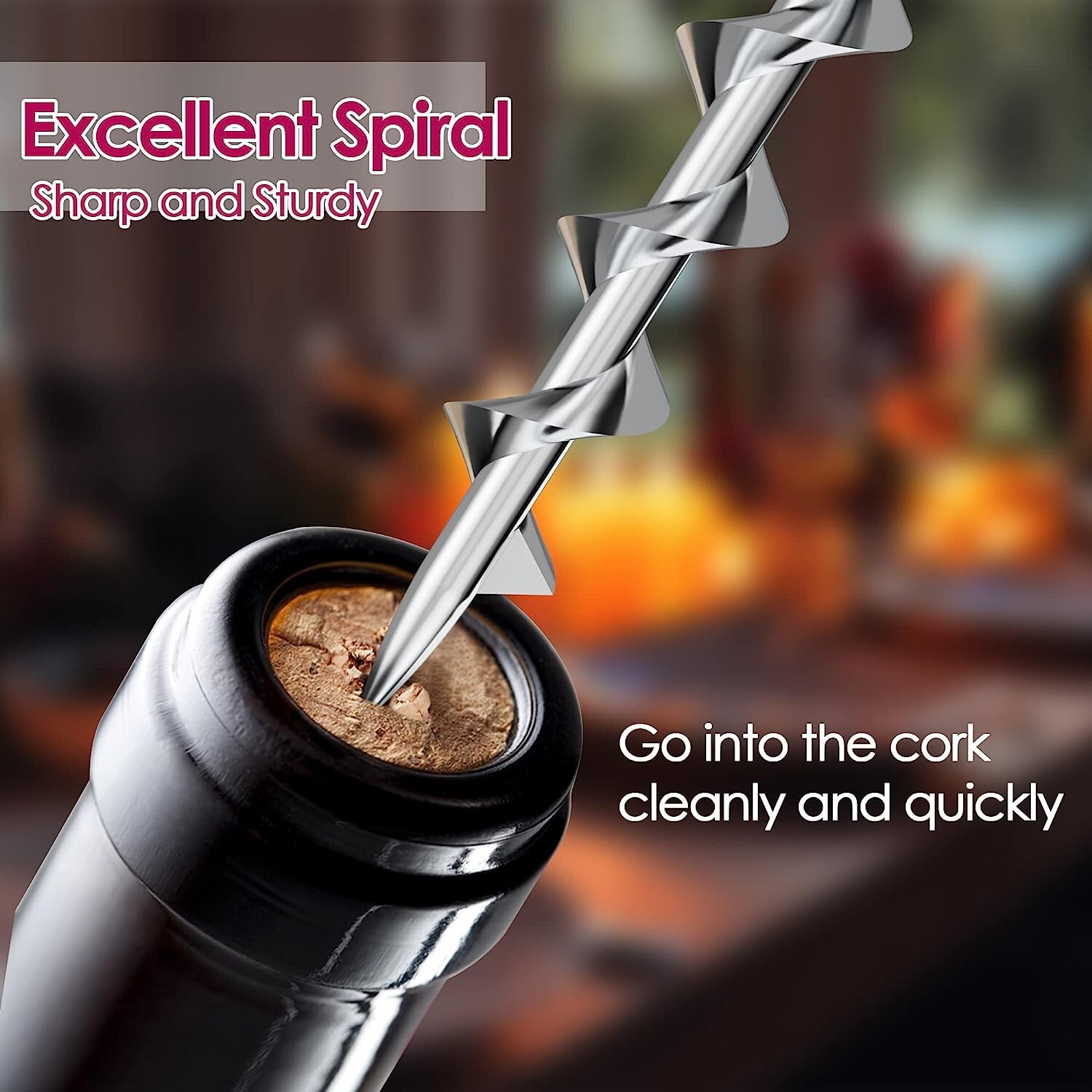 Wing Corkscrew,Ilyever Premium Wine Opener，Heavy duty,Multifunctional Corkscrew