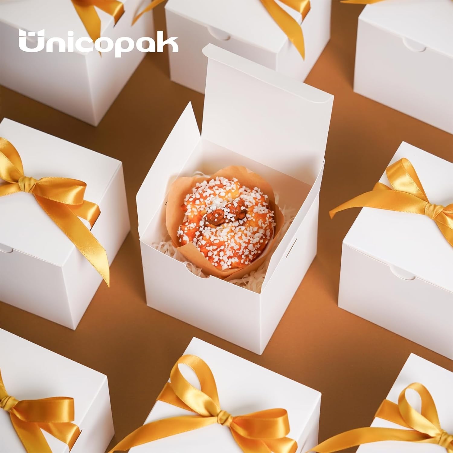 10 Pack 4X4X4 Small Gift Boxes, White / Black Gift Boxes with Lids for Presents