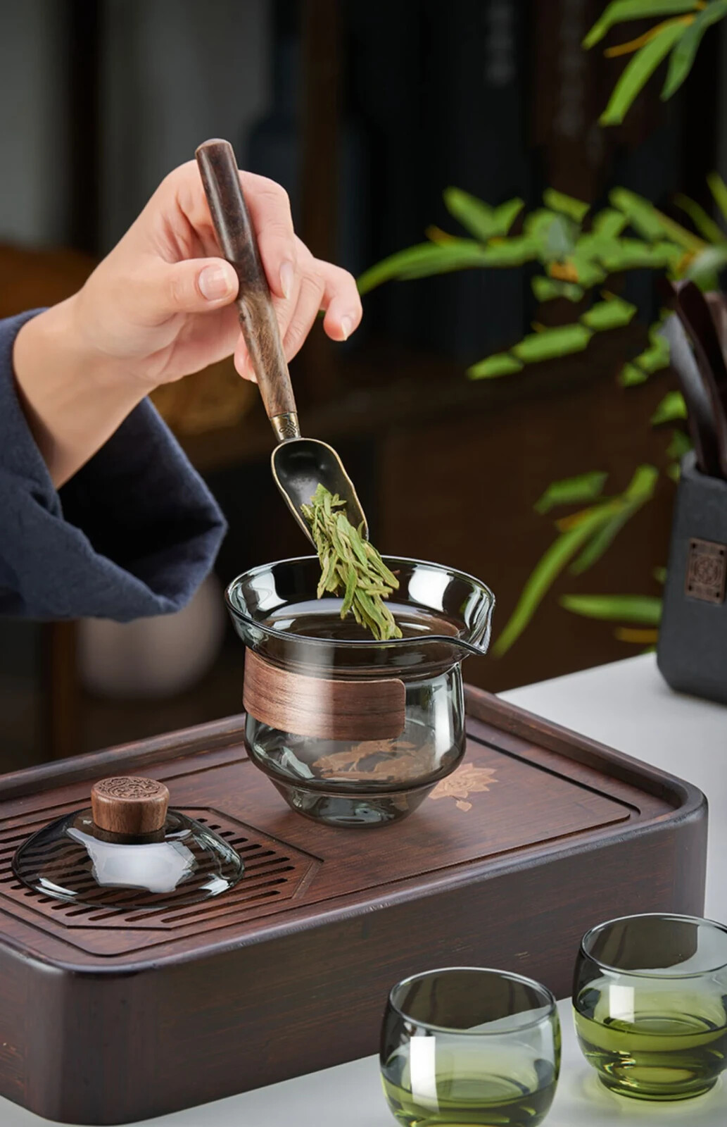 240ml Glass Tureen Transparent Thickening Heat Resistant Teapot Gaiwan Tea Cup