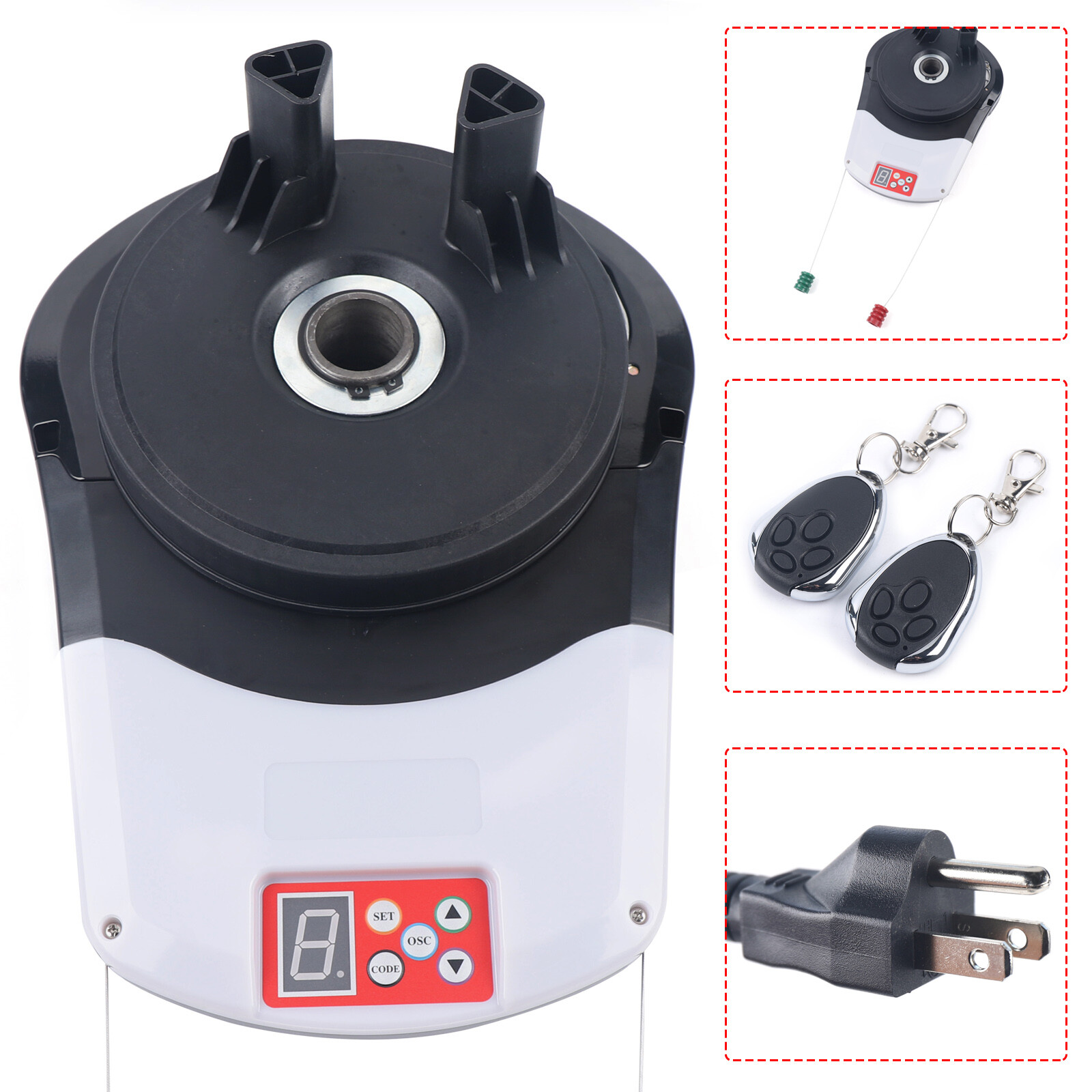 Automatic Roll Up Door Opener Garage Roller Door Opener with 2 Remotes 800N