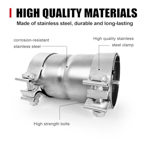 2.5 to 2.5 Inch Exhaust Adapter, 2.5" ID Exhaust Reducer Connector 2.5" - 2.5"